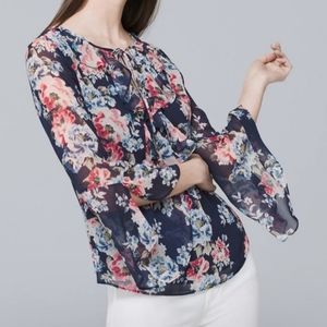 White House Black Market Floral lightweight blouse Size 00